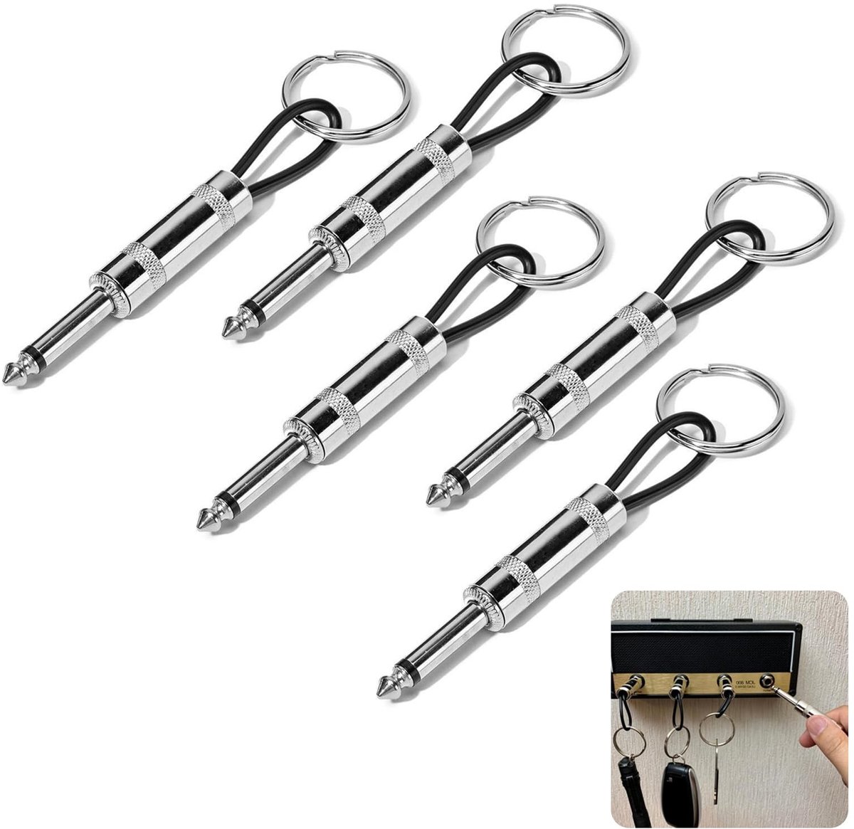 Dailygoody - Gitaar Muzikant Sleutelhouder - Sleutelhanger voor Jack Rack - 5 Haken - Decoratief en Duurzaam - Perfect voor Muzikanten - Ideaal voor S