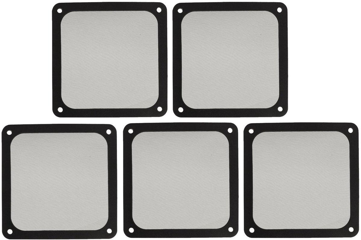 Dailygoody - PC-behuizing - Stofdichte stoffenfilter - 140 mm x 140 mm - Magnetisch - Stoffilter voor computerkoeler - Zwart