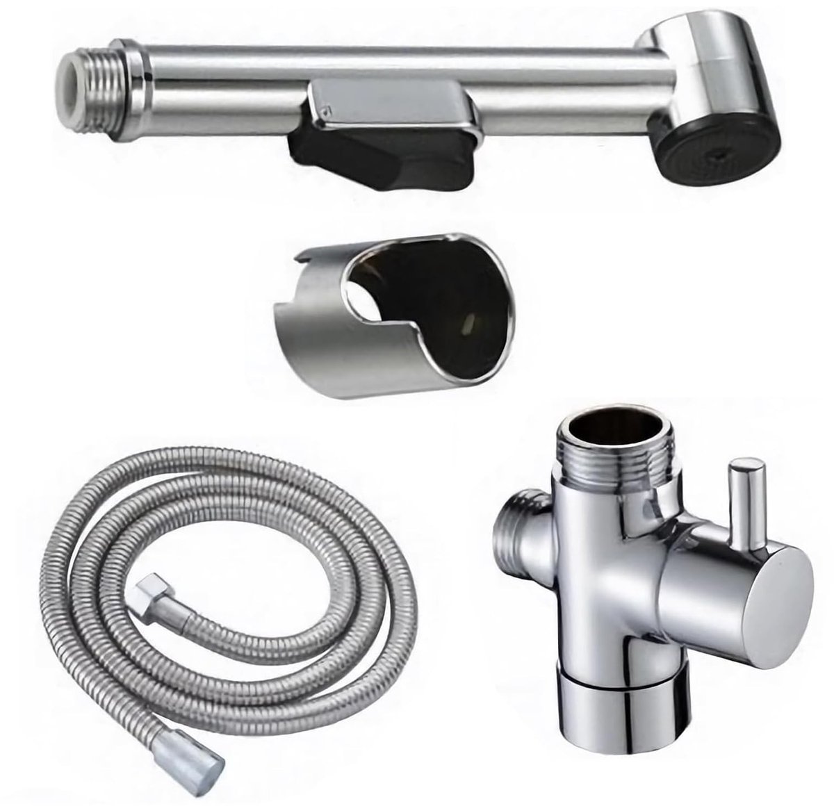 Dailygoody - Bidet Hand Shower Set - Toilet douche - Waterbesparend - Zilver - Handdouche - Voor lichaam en toilet - Ideaal voor badkamer - Comfortabe...