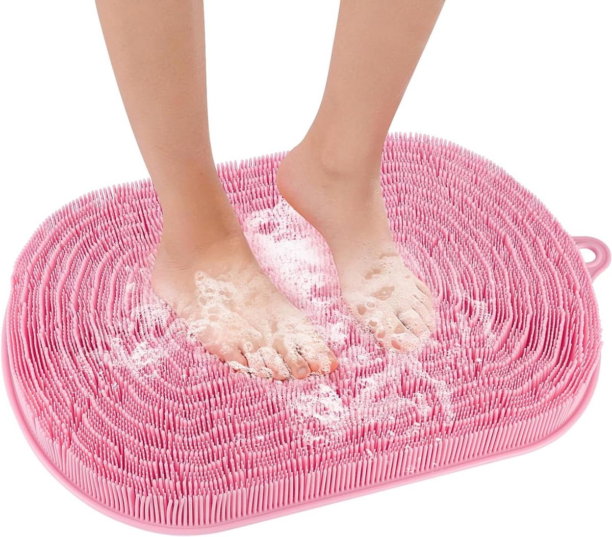 Douchemat Voeten - Voet Scrub - Voetverzorging Thuis - Met Sterke Zuignappen - 53 x 35 cm - Roze