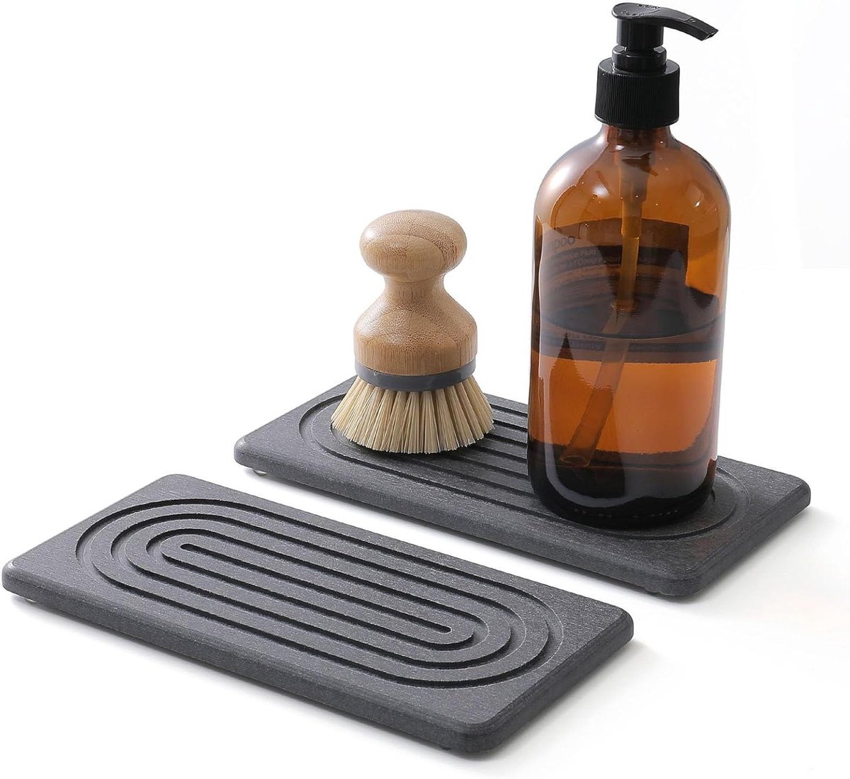 Absorberende Bak - Drogende Mat - Keuken Organisatie - Snel Droog - 21.6 cm - Donkergrijs