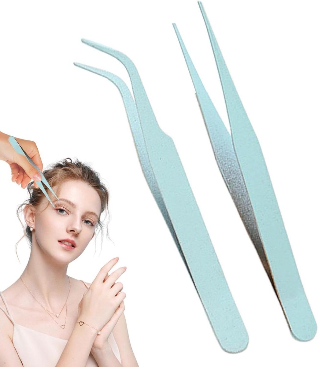 Rechte Pincet - Precisie Tool - Knutselen Hobby - Ultrafijne Tip - 10 cm - Groen