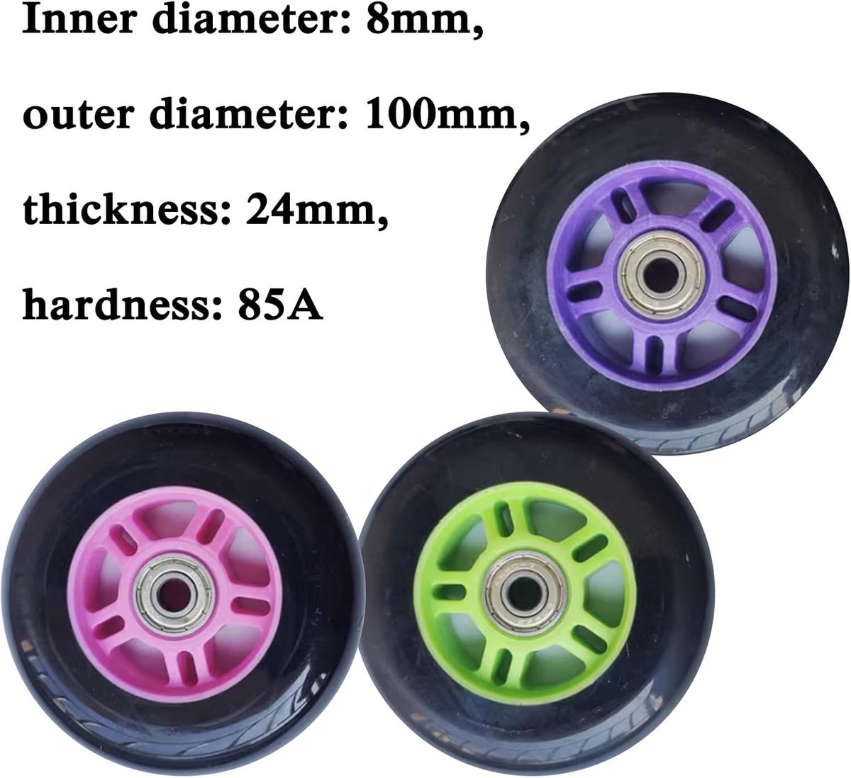 Skate Wielen - Rollerblade Wielen - Skaters Trainen - Duurzaam PU Materiaal - 100MM - Groen