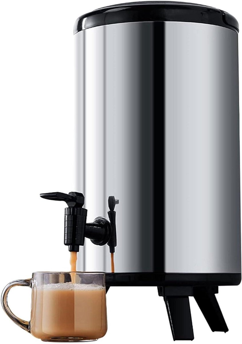 Warmwaterdispenser Kraan - Drank Dispenser - Dranken Warm Houden - Dubbelwandig Geïsoleerd - 18 Liter - Zilver