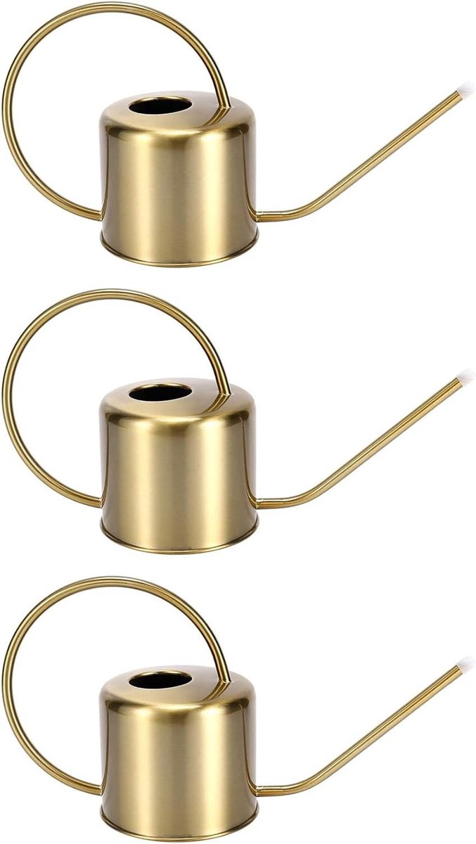 Gieter Set - Water Fles - Planten Water Geven - Lange Steel Uitloop - 3x 1300Ml - Goud