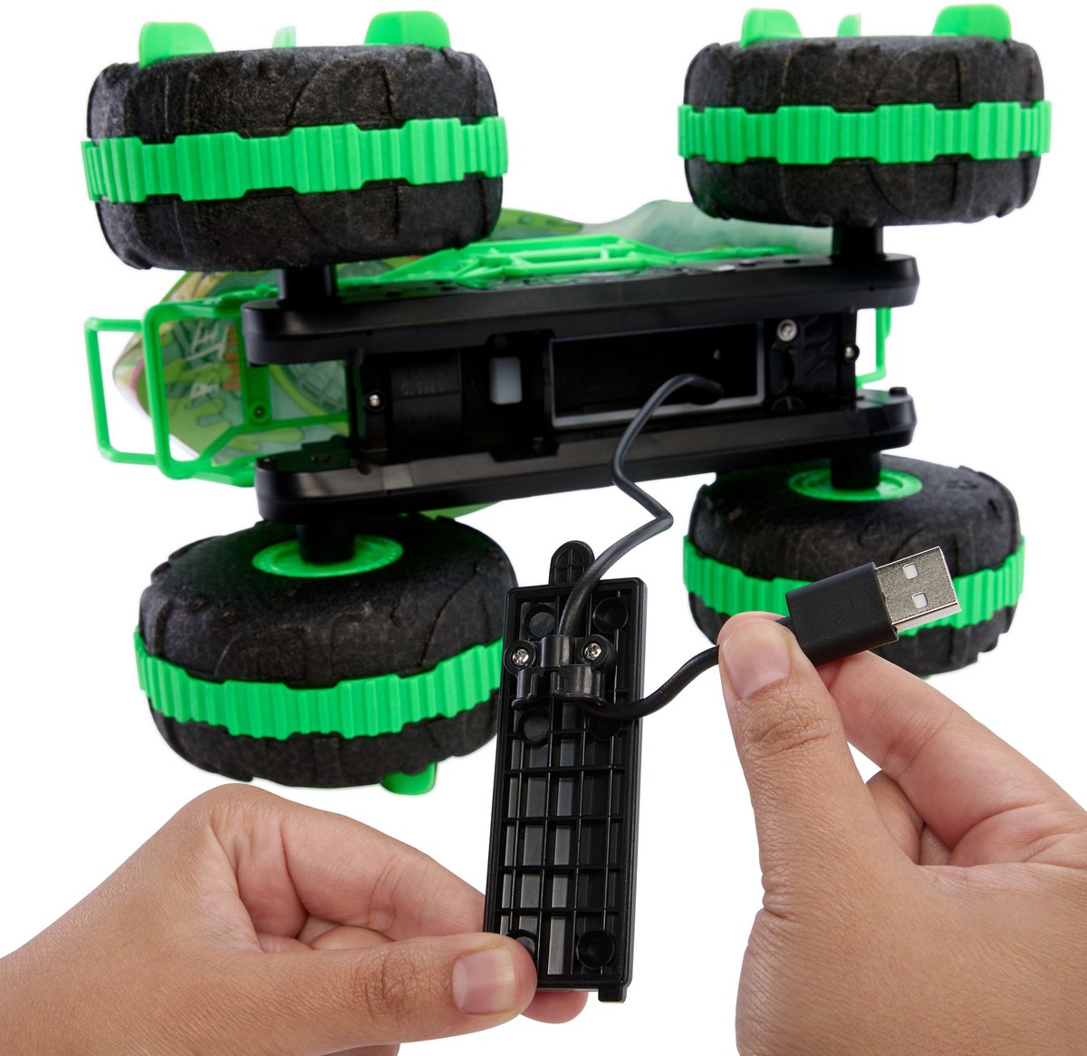 Hot Wheels Monstertrucks Terreinwagen Krakende Kaken - Speelgoedtruck met afstandsbediening - Rijdt op land en in water — afbeelding 11