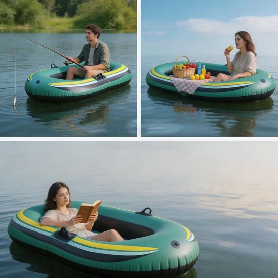 Opblaasbare boot - Drijvend vlot - Watersport plezier - Verdikt antislip design - 90 x 140 cm - Blauw — afbeelding 5
