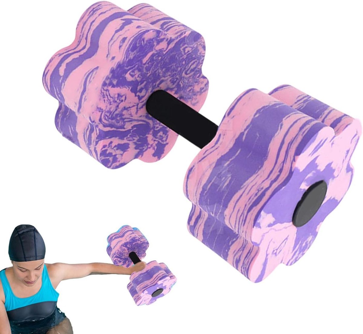 Watergewichten Dumbbells - Zwembad Halters - Water Aerobics - Drijvend Ontwerp - Ergonomisch Handvat - Roze