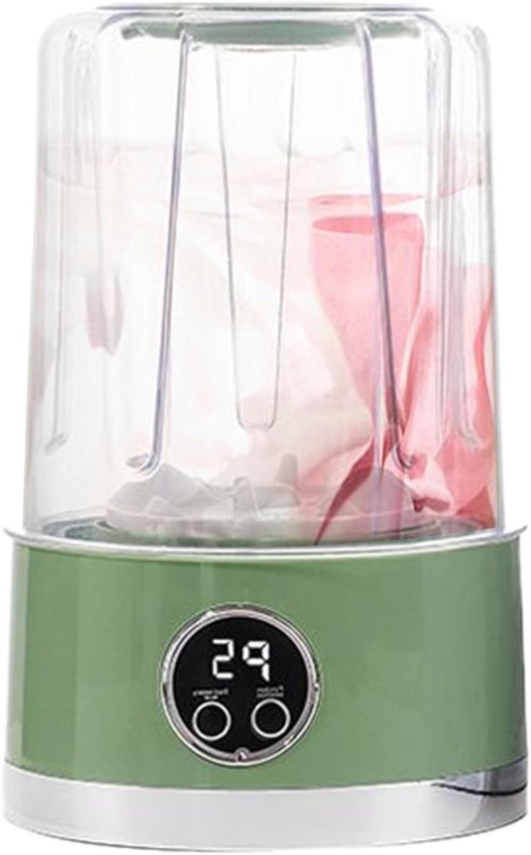 Wasserij Cup - Sok Wasmachine - Ondergoed Wassen - Draadloze Smart Spinner - 21 x 14 x 21 cm - Groen