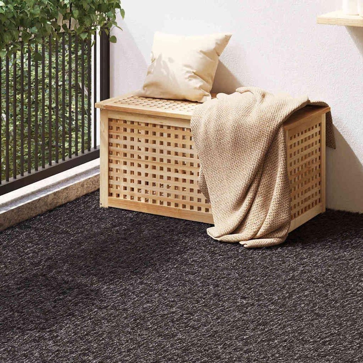 Kunstgras Tapijt - Balkon Tapijt - Tuin Aankleden - Onderhoudsvriendelijk - 100 x 800 cm - Zwart