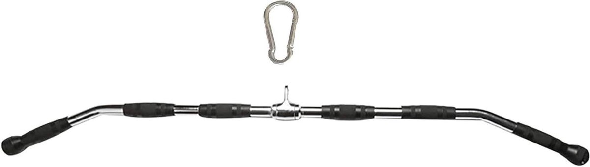 Krulbar Accessoire - Fitness Handvat - Krachttraining Thuis - Ergonomisch Antislip - 120 cm Lengte - Zwart