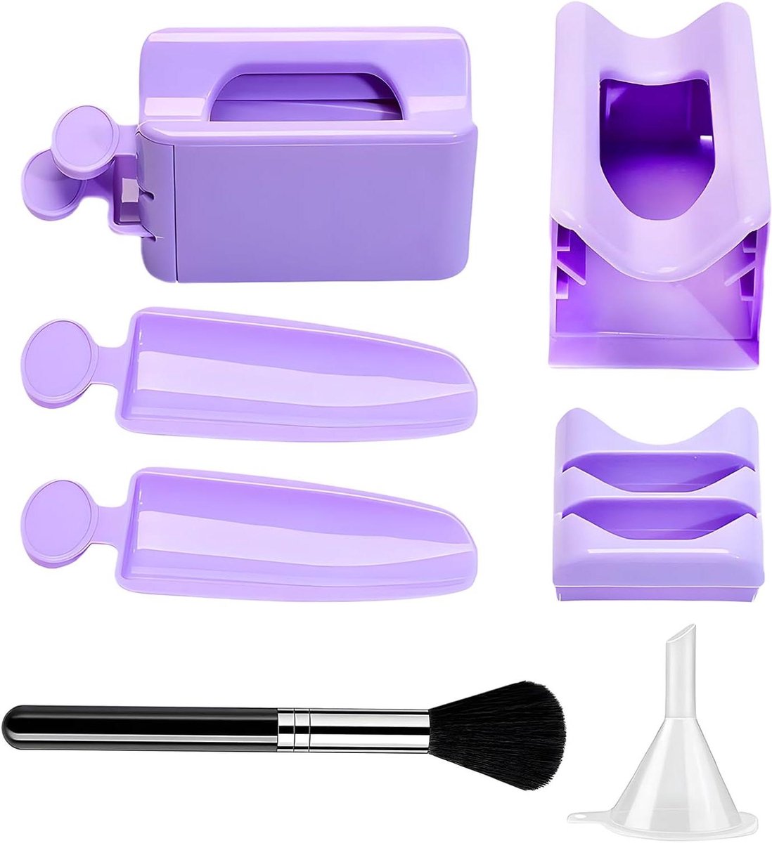 Dippoeder Lade - Nageldecoratie Houder - Manicure Maken - Georganiseerde Werkplek - 15 x 13 x 5 cm - Wit