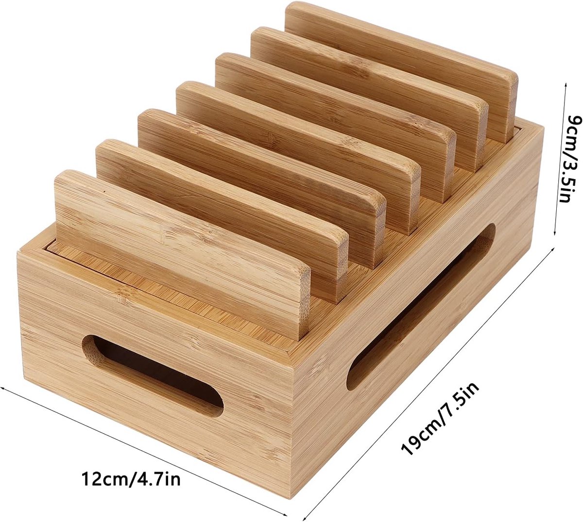 Houten laadstations voor meerdere apparaten, draagbare desktop dock station lader houder organizer voor mobiele telefoons, tablets, oortelefoon, horloge — cadeau in Elektronica - foto 5