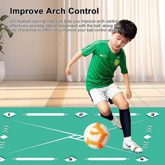 Voetbal Trainingsmat - Voetbal Oefenmat - Verbeter Voetbal Skills - Antislip & Stille Uitrusting - 90x60cm - Grijs — afbeelding 3