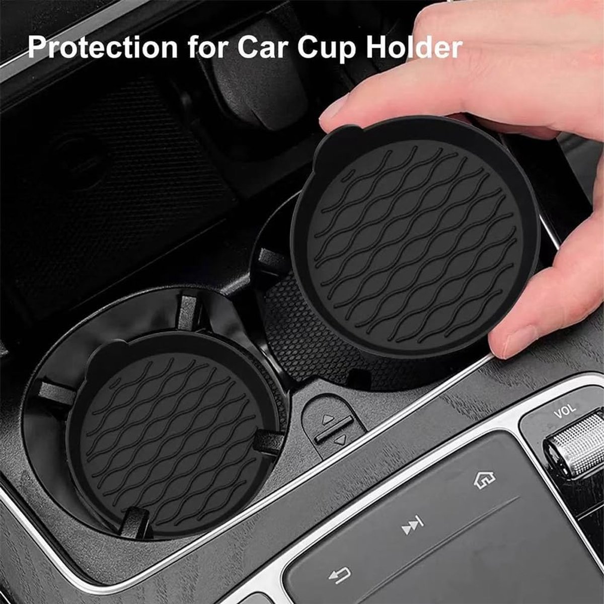 Auto Onderzetters - Bekerhouder Kussens - Auto Interieur - Antislip Isolatie - Set van 4 - Zwart