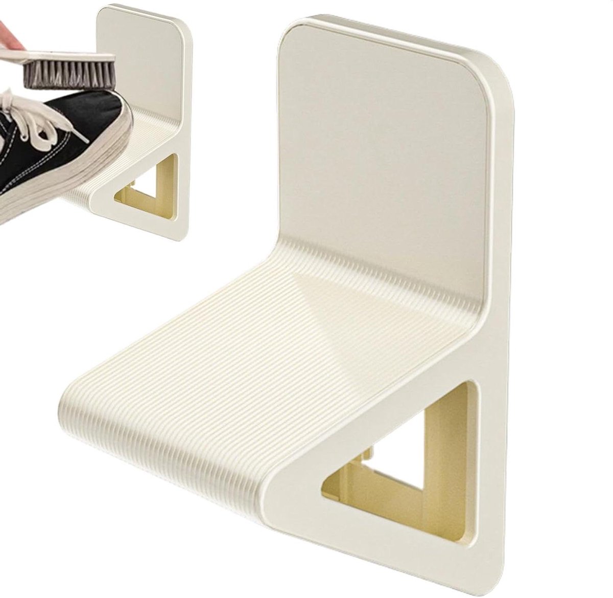 Douche Voetsteun - Badkamer Pedaal - Comfortabel Scheren - Veilige Driehoekige Basis - 16 x 9 x 9.7 cm - Wit