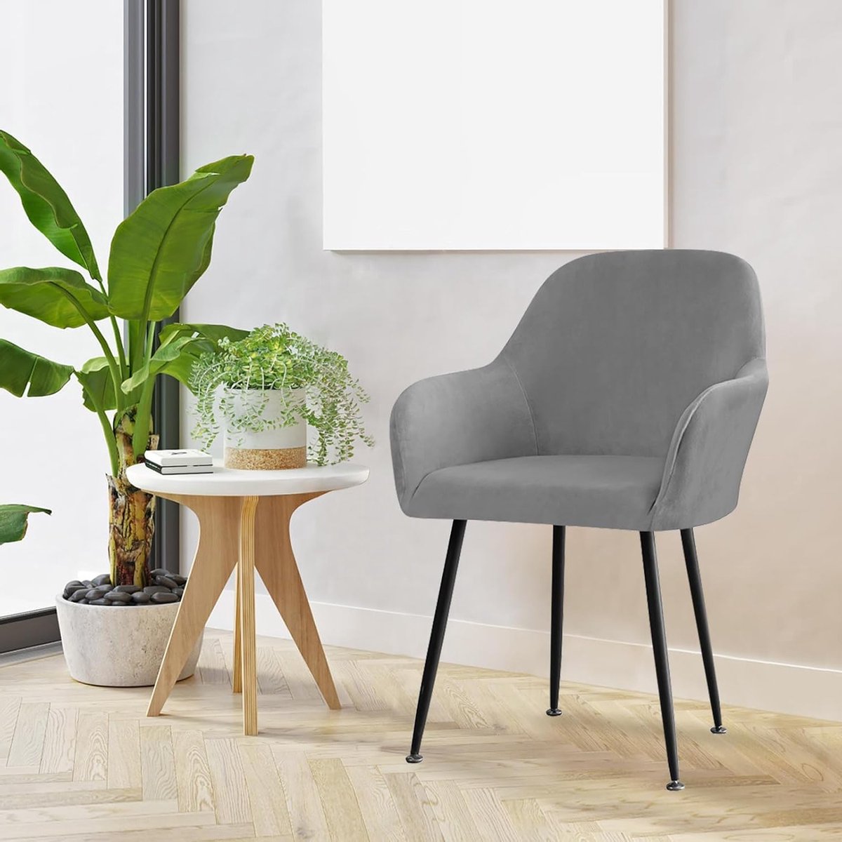 Moderne Stoelhoes met Armleuning - Universele Bescherming voor Eetkamer en Keuken - Donkergrijs, 1 Stuk, Geschikt voor Diverse Stoelen