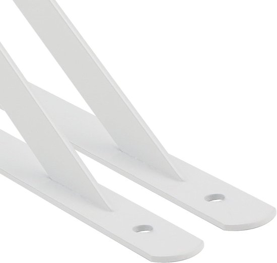 12 Stuks 6 Inch Witte Planksteunen, Metalen Driehoekige Beugels met Schroeven voor Wandplanken en Zwevende Planken, 90 Graden Hoek — afbeelding 3