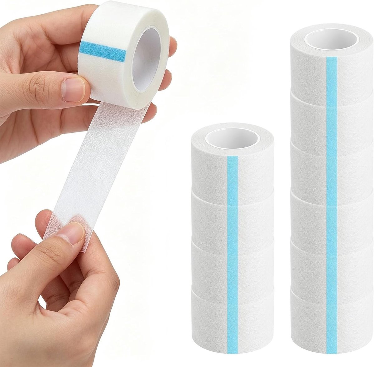 10 rollen micropore tape 2,5 cm x 9,1 m - zelfklevend ademend verband voor wondverzorging, sport en wimperverlenging, ideaal voor fixatie en bescherming