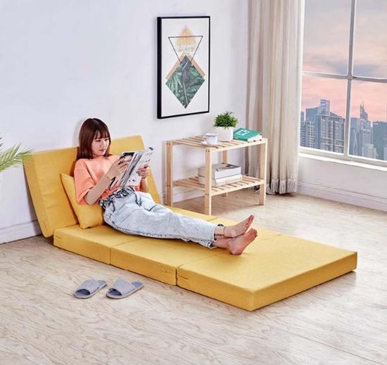 Vouwmatras - Gastenmatras Vloerbed - Tijdelijk Slapen - Afneembare Hoes - 80x200x5cm - Rood — afbeelding 5