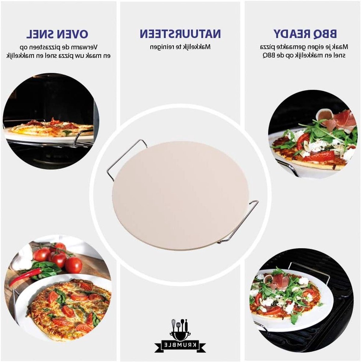 Pizza Steen - Baksteen Oven - Crispy Pizza Bakken - Natuursteen Materiaal - 30.5 cm - Beige