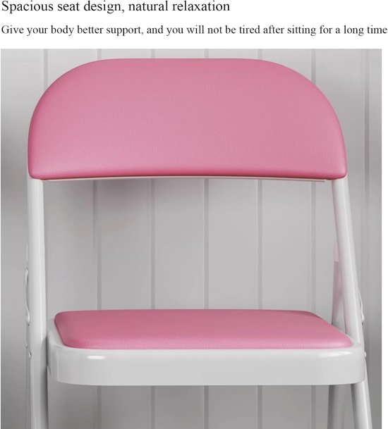 Klapstoel Gestoffeerd - Vouwstoel Diner - Extra Zitplaats Creëren - Stevig Metalen Frame - 45 x 46 x 77 cm — afbeelding 3