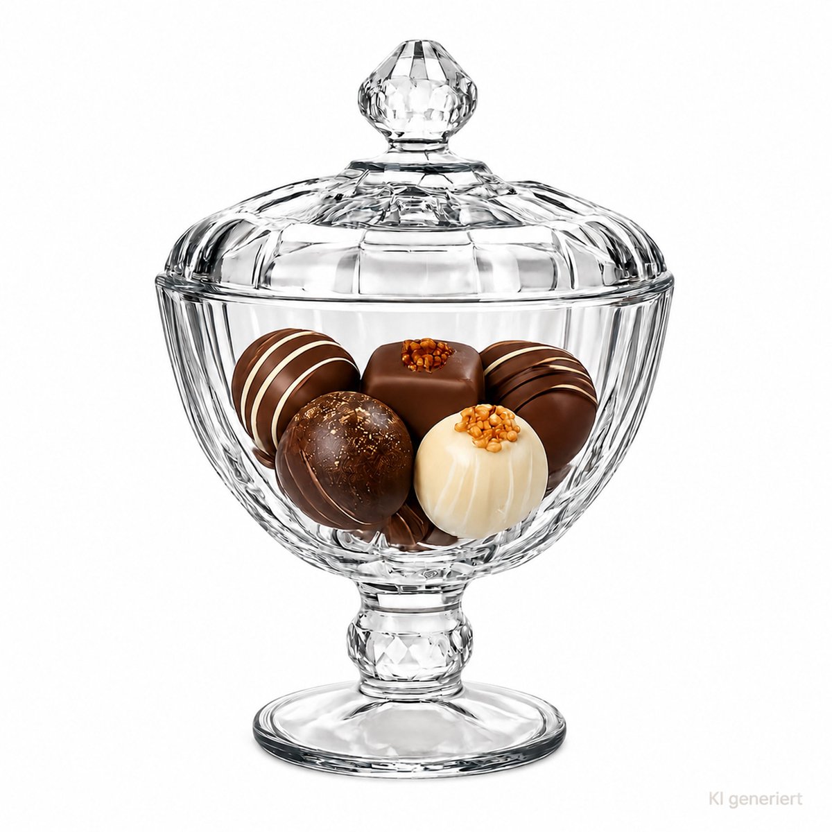 Mini-patisserie op voet met glazen deksel - 96571 / 20107