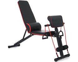 AWANG Verstelbare Gewicht Bench Lifting Sit Up Ab Bank, Utility Gewicht Banken Opvouwbare Kracht Training Bank, Thuis Gym Oefening Bank voor Full Body Workout (rood)