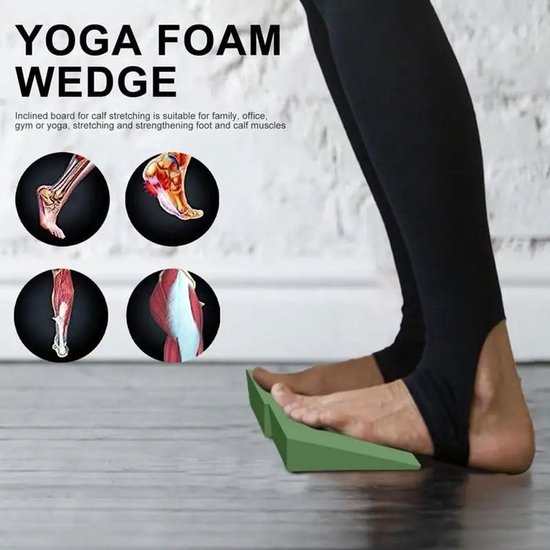 Yoga Wedge Back Block, 1 paar hoogte Yoga Foam Wedge, Squat Wedge Block Accessoires Ondersteunende Balans Pols Wedge Knie Pad Rugsteun Fitness Slant Board for Gym Stretching (Color : Green, Size : X — afbeelding 3