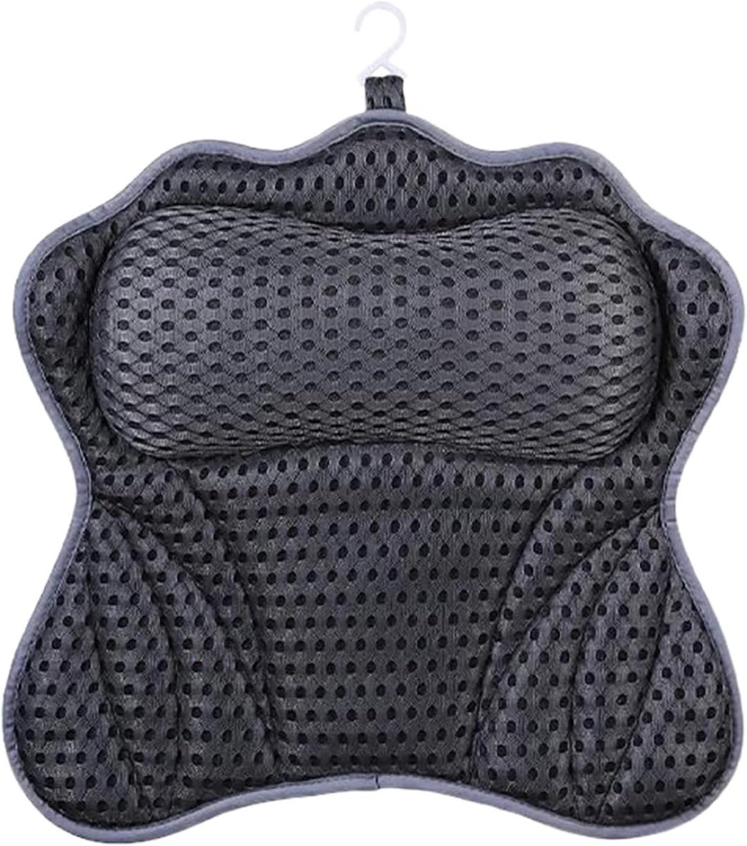 Badkussen - Neksteun - Ontspannen in bad - 4D Air Mesh - 47x42cm - Grijs