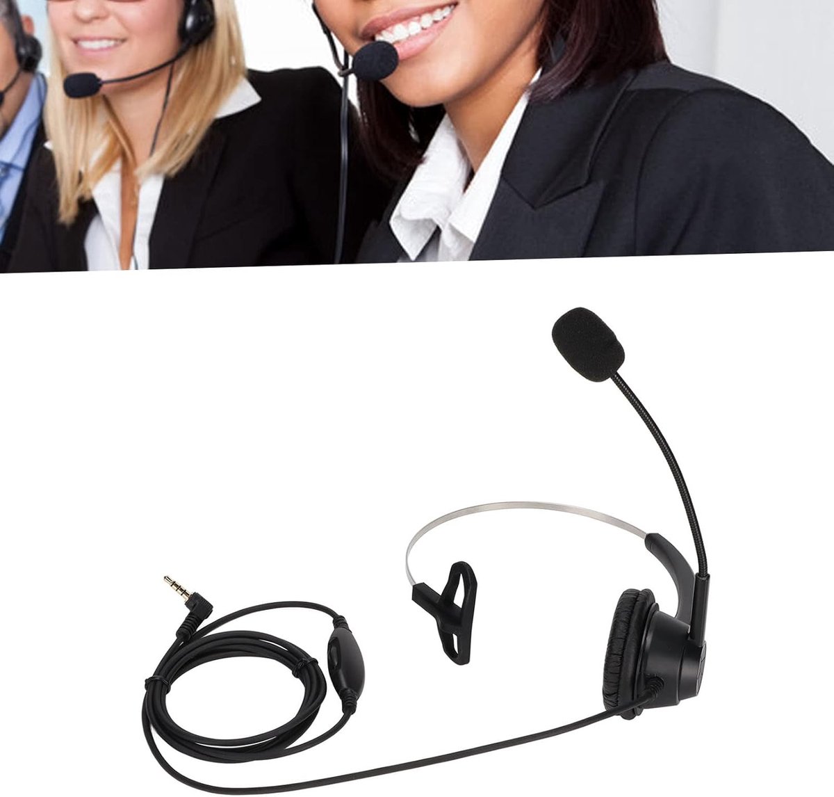PC Mono Headset - Bekabelde Hoofdtelefoon Enkel Oor thumbnail 5