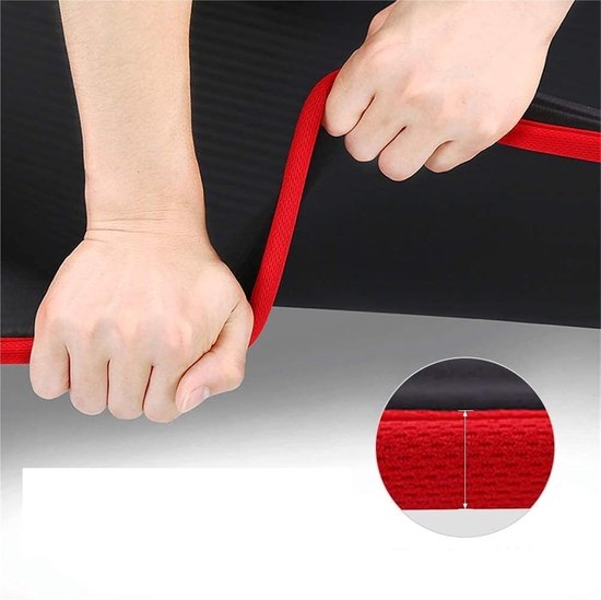 Dikke Yogamat - Oefenmat Fitness - Thuis Sporten - Extra Ondersteuning - 183 x 61 cm - Blauw — afbeelding 2