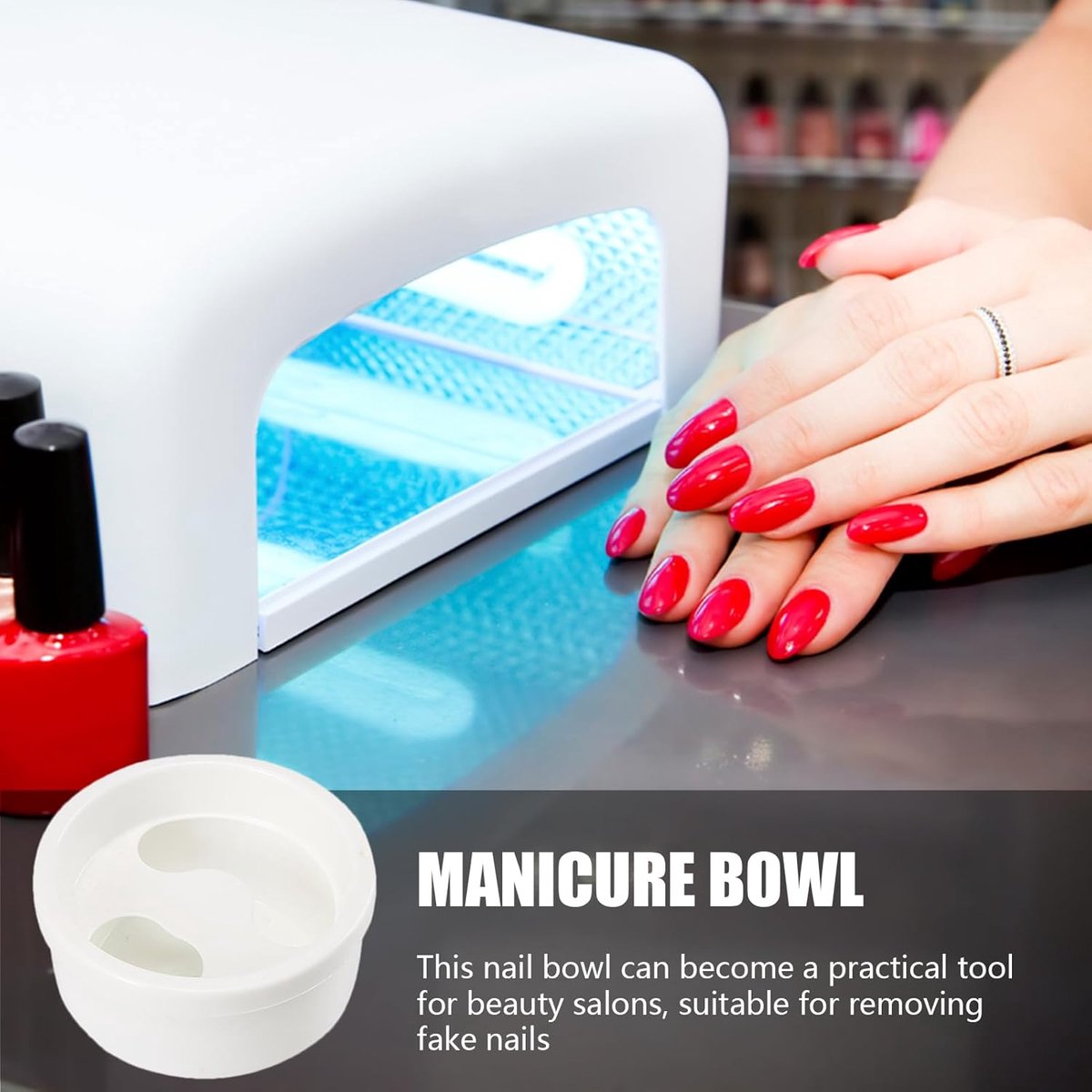 Manicure Kom - Nagel Dip - Nagels Verzorgen - Robuust ABS Materiaal - 126 cm - Wit