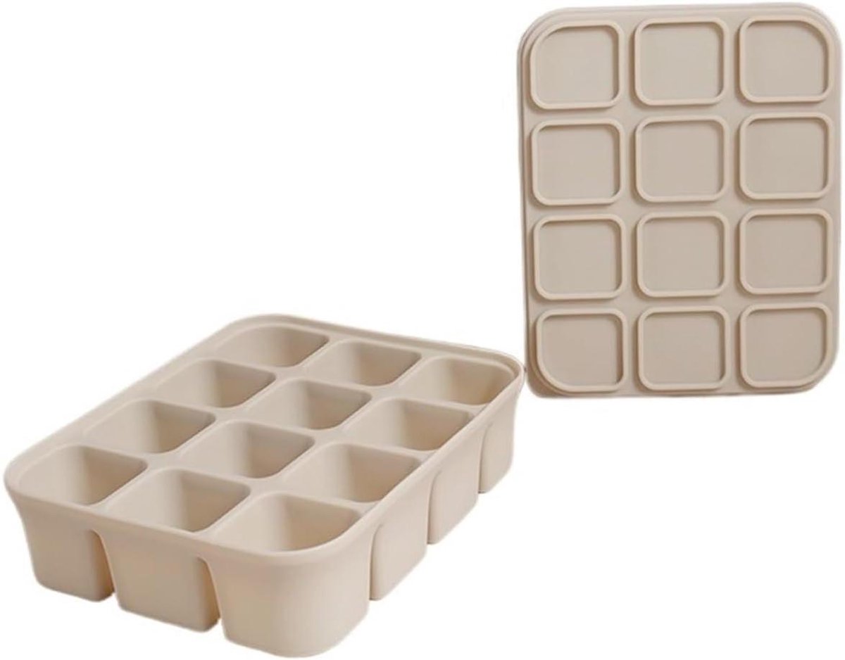 Silicone IJsblokjesbakjes - Vriezer Bakjes - Dranken Koelen - Veelzijdig Rasterontwerp - 4 6 12 Vormen - Transparant