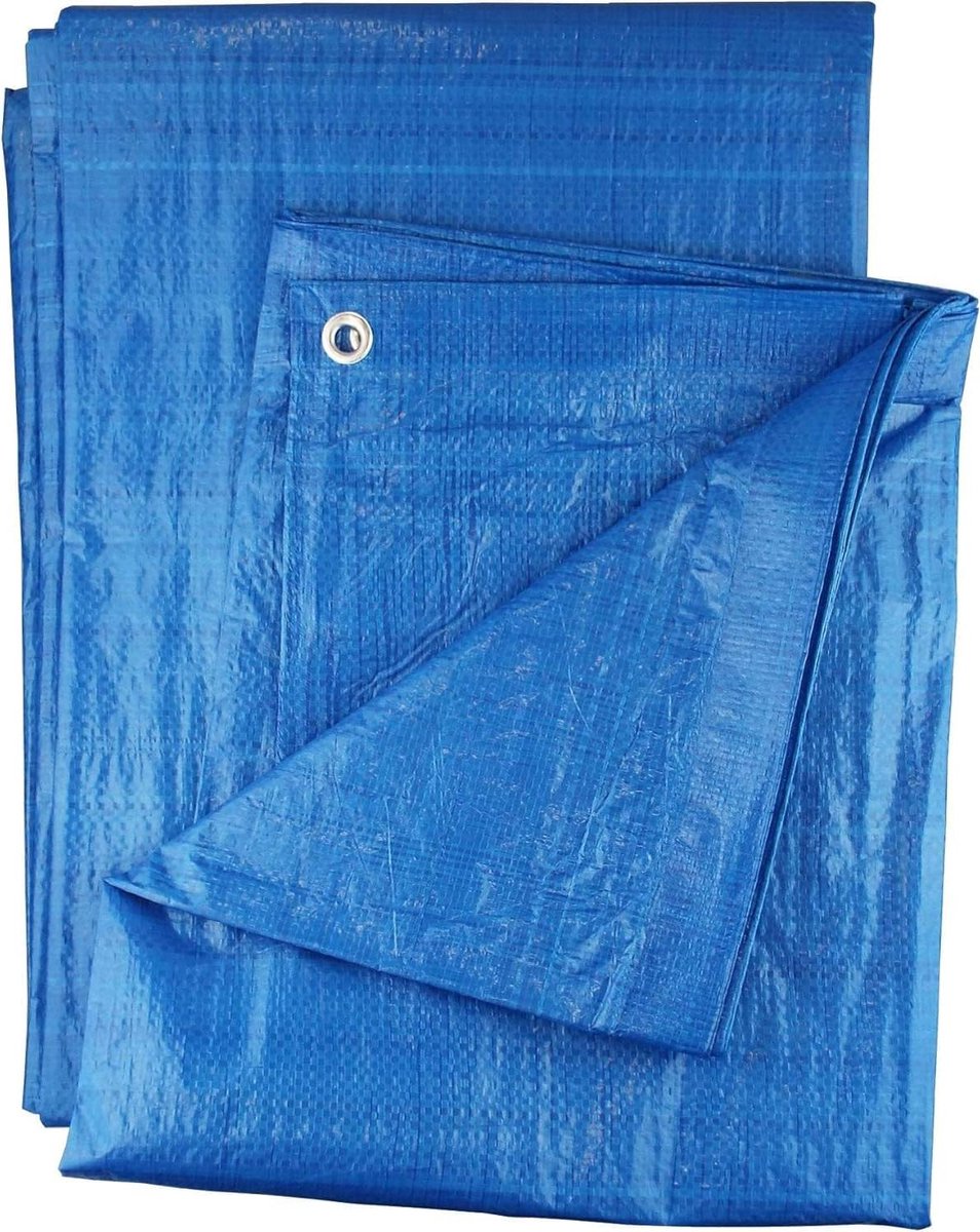 Dekzeil Waterdicht - Tarp Beschermhoes - Buiten Beschermen - Versterkte Oogjes - 3 x 3 Meter - Blauw