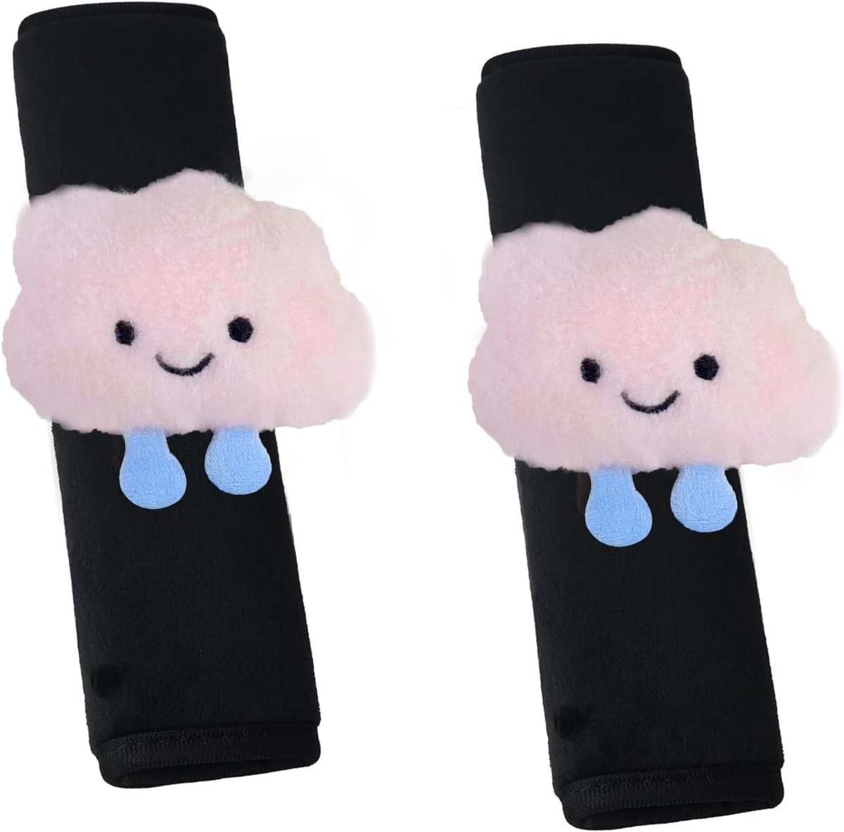 Zachte en Comfortabele Zittingriem Kussens voor Kinderen - Pluche Bescherming voor Alle Autogordels (Roze Wolk)