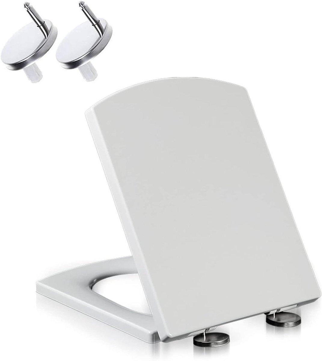 Toiletbril - WC-bril toiletdeksel - Badkamer Upgrade - Softclose en Snelontgrendeling - 370x470mm - Wit