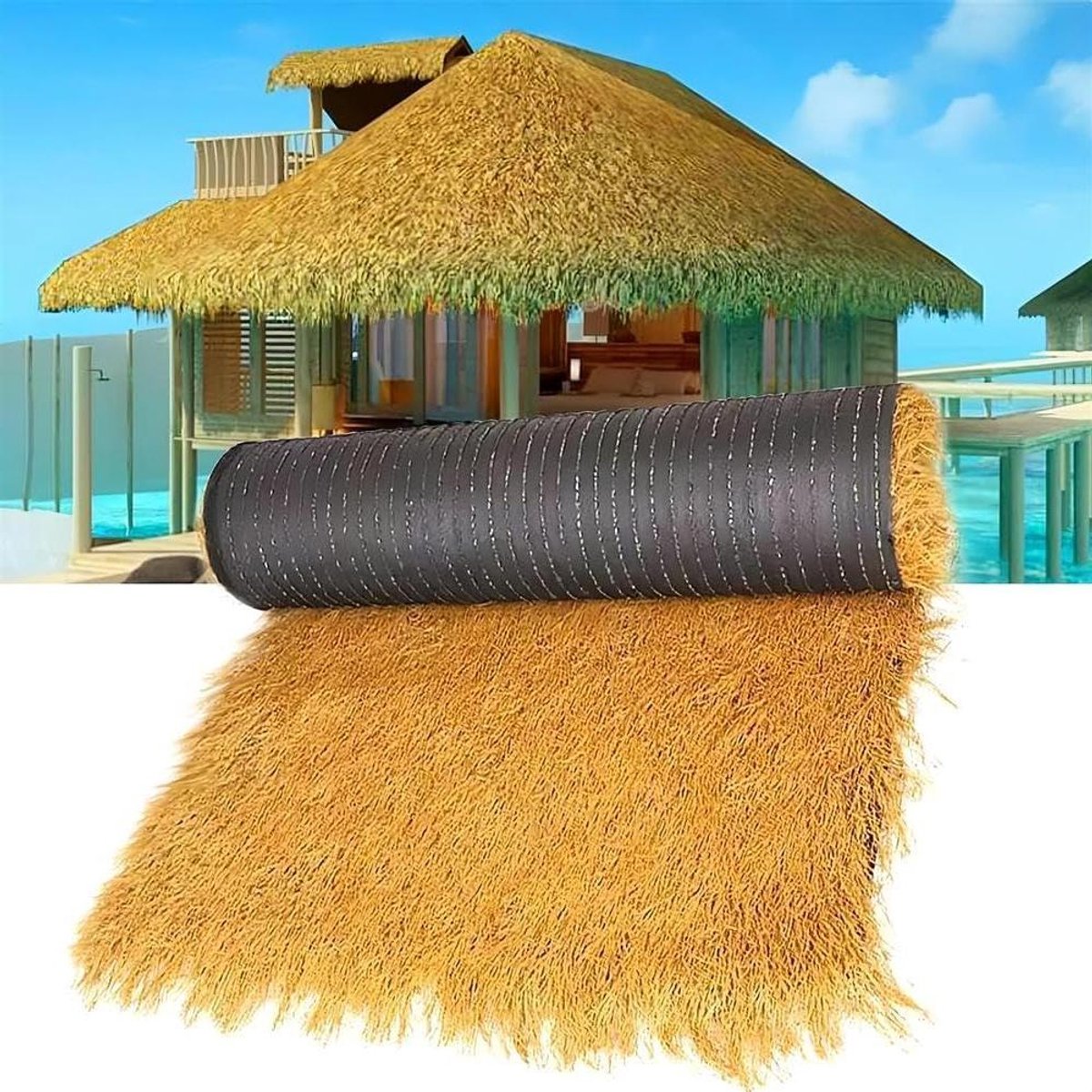 Kunstmatige Riet Rol - Synthetisch Riet - Buitendecoratie - Vuurvast Waterdicht - 1x1m - Niet gespecificeerd