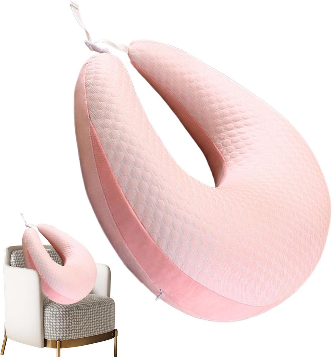 Leeskussen - Armsteun Kussen - Ontspannen Lezen - Ergonomische Houding - 60x55x20 cm - Roze