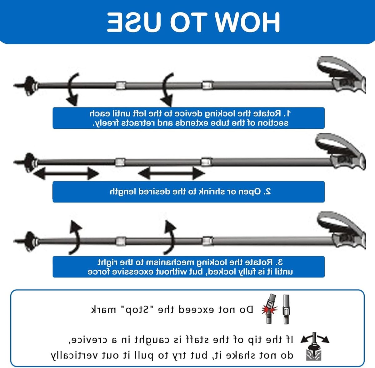 SnelShoppen - Telescopische Hiking Poles - Vouwbare Aluminium Alloy Wandelschoenen - Verstelbare Stokken voor Mannen en Vrouwen - Outdoor Reis en Berg