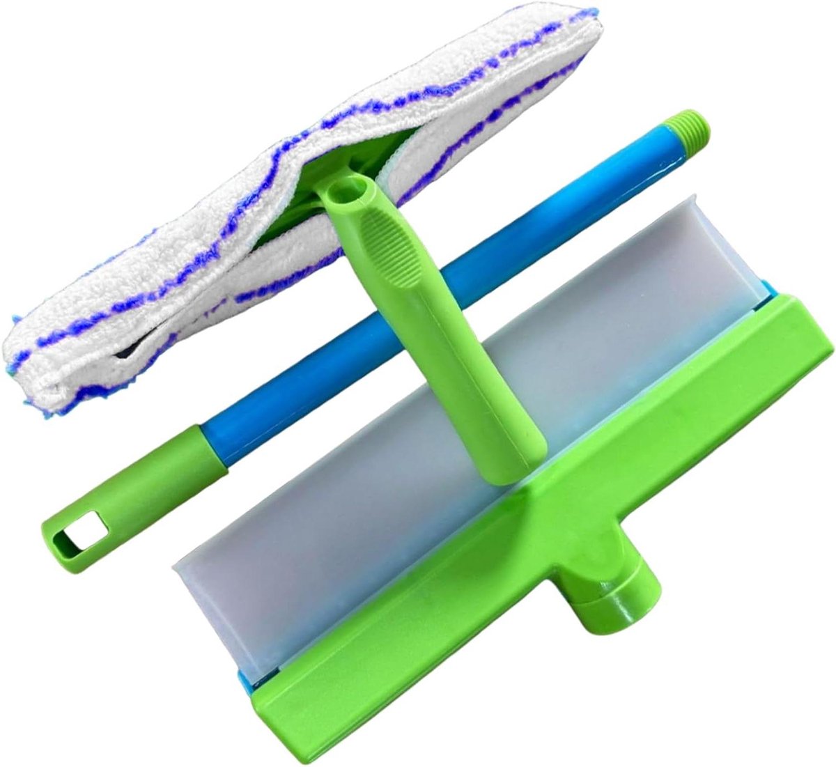 Douchewisser - Raamtrekker Glasreiniger - Streeploos Reinigen - Flexibele Siliconen Kop - 30 x 17 x 7.5 cm - Blauw