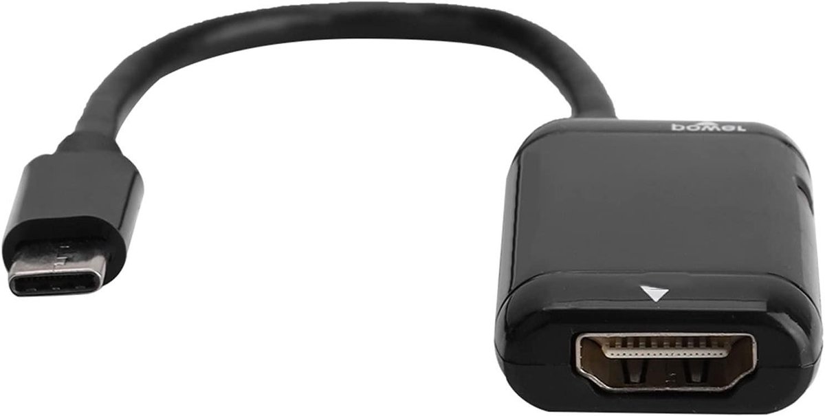 USB-C naar HDMI Adapter - Type C Kabel - Scherm Delen - MHL Ondersteuning - 12 cm - Zwart