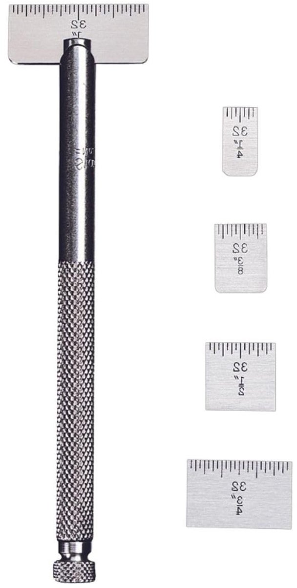 Meetlat Set - Precisie Linialen - Moeilijke Metingen - Compacte Houder - 5 Delig - Zilver