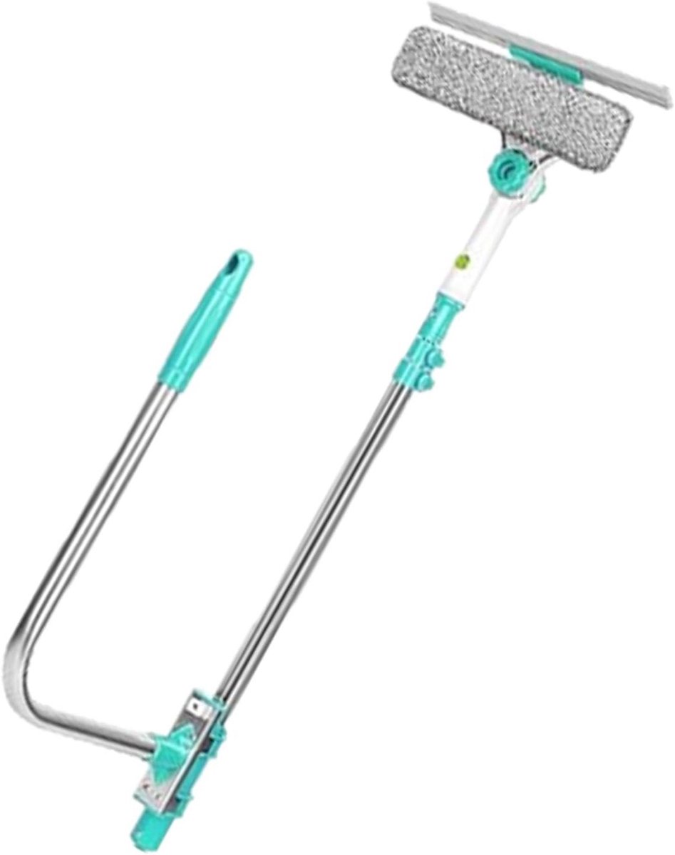 Raamreinigingsgereedschap - Glazenwasser Tool - Streeploos Ramen - 180 Graden Draaibaar - 72-110 cm Uitschuifbaar - Grijs