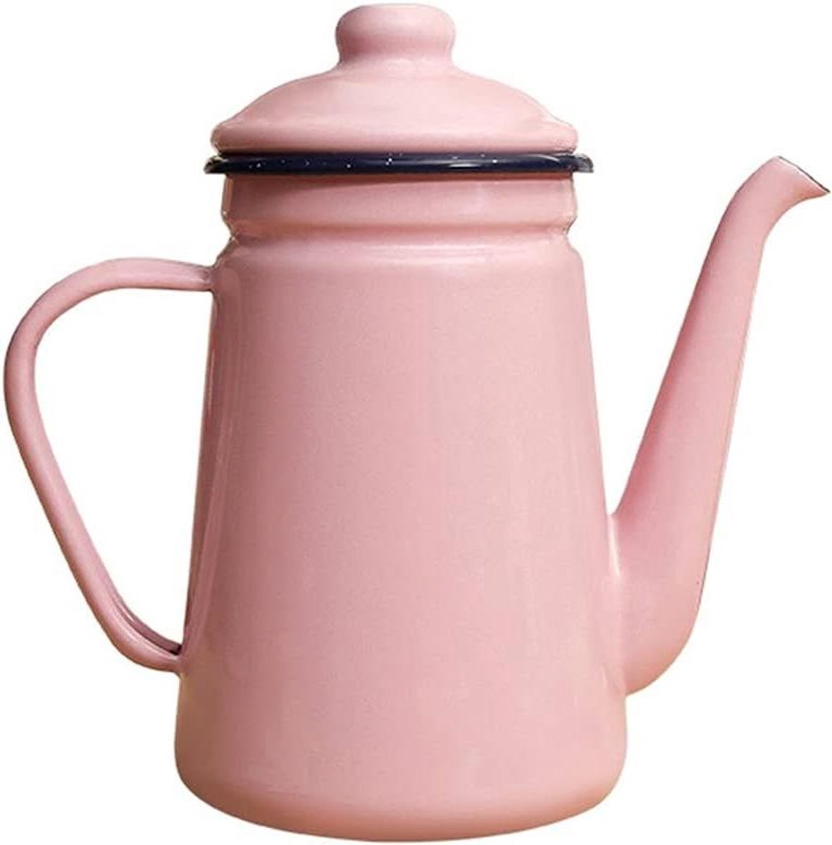 Emaille Waterkoker - Theepot Koffiepot - Dranken Bereiden - Geschikt voor Alle Fornuizen - 0.9L - Wit