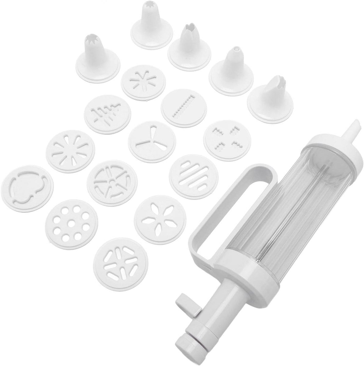 Koekjespers - Deegspuit - Koekjes Bakken - Multifunctioneel - 27 cm - Wit