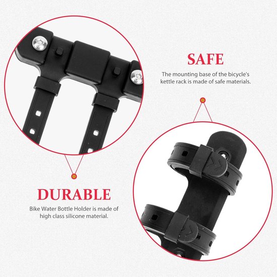 Fiets Waterfleshouder Adapter - Bidonhouder Bevestiging - Comfortabel Fietsen - Installatie zonder Schroeven - Universele Pasvorm - Zwart — afbeelding 5