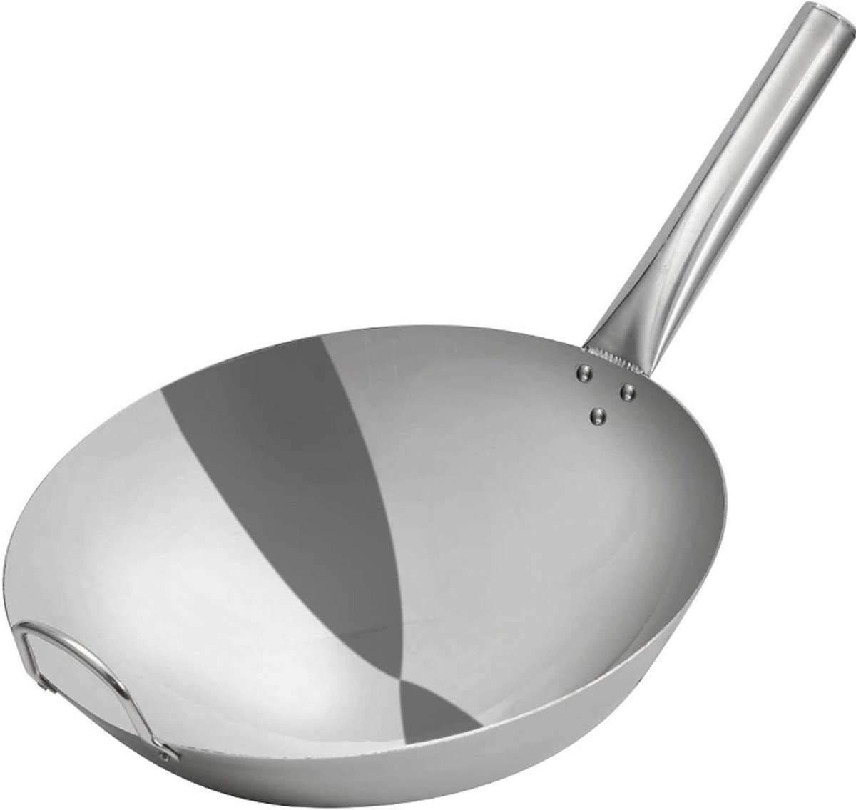 Koolstofstalen Wok - Wokpan Koekenpan - Aziatisch Koken - Traditioneel Gesmeed - 36 cm - Zwart