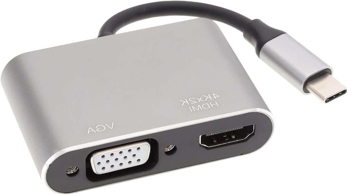 USB C naar HDMI VGA Adapter - 2-in-1 Videoconverter - Presenteren op Scherm