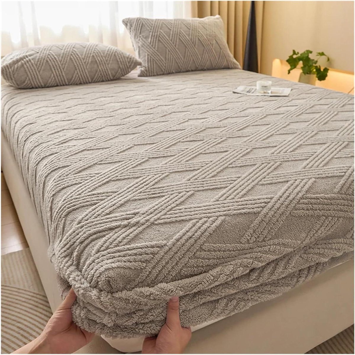 Pluche Hoeslaken - Koraalfleece Laken - Warm Slapen - Zachte Comfortabele Stof - 90x200x25